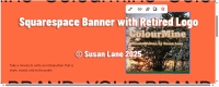 The final Squarespace banner - ColourMine’s sunset before the WordPress bloom with "© Susan Lane 2025"
