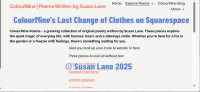 Screenshot of ColourMine poem website, showing Susan Lane’s original poems and themed sections before WordPress redesign
© Susan Lane 2025