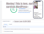 A screenshot of a WordPress SEO analysis showing a homepage score of 90 out of 100, with the SEO title “Moving | This is love, nurture, survival, WordPress” displayed above. A mobile preview of the ColourMine homepage appears on the right, and a checklist below shows two warnings: duplicate H1 tags and too few internal links.